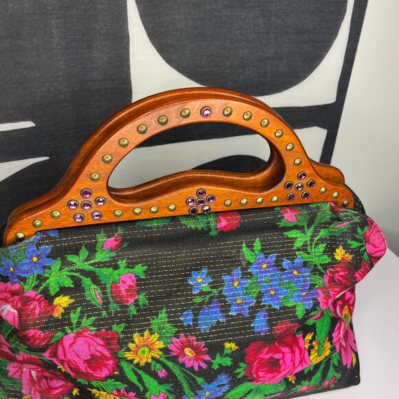 Isabella Fiore Virgin Mary Lady of Guadalupe Embroidered Beaded Bag Religious - Picture 9 of 12